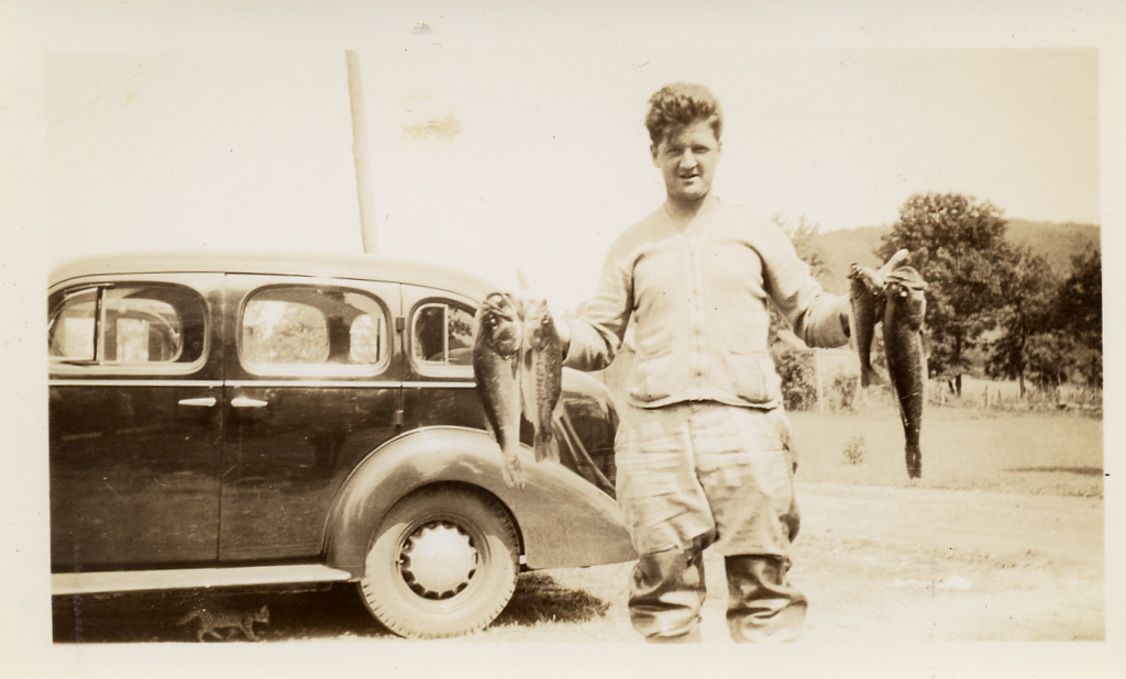 Frank Dolan with fish in Sharon